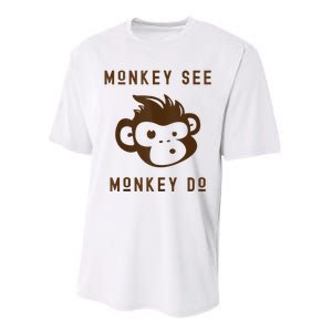 Funny Monkey See Monkey Do Cute Adorable Primate Chimp Performance Sprint T-Shirt