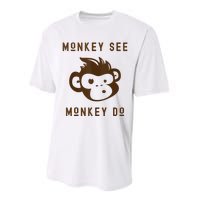 Funny Monkey See Monkey Do Cute Adorable Primate Chimp Performance Sprint T-Shirt