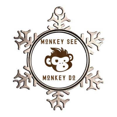 Funny Monkey See Monkey Do Cute Adorable Primate Chimp Metallic Star Ornament