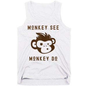 Funny Monkey See Monkey Do Cute Adorable Primate Chimp Tank Top