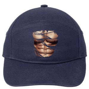 Fake Muscles Six Pack Abs Ripped Chest Fake Bodybuilding 7-Panel Snapback Hat