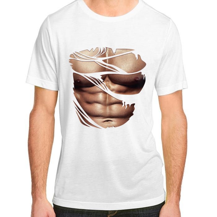 Fake Muscles Six Pack Abs Ripped Chest Fake Bodybuilding Adult ChromaSoft Performance T-Shirt