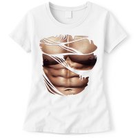 Fake Muscles Six Pack Abs Ripped Chest Fake Bodybuilding Women's T-Shirt