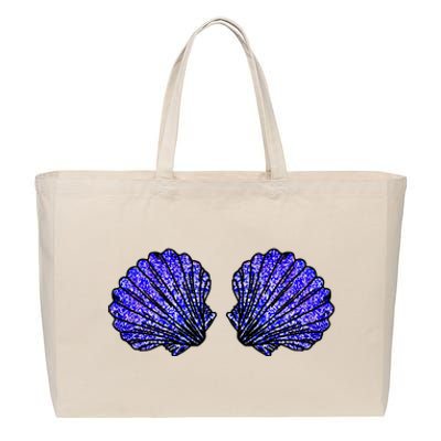 Funny Mermaid Seashell Bra Costume For Women Halloween Cotton Canvas Jumbo Tote