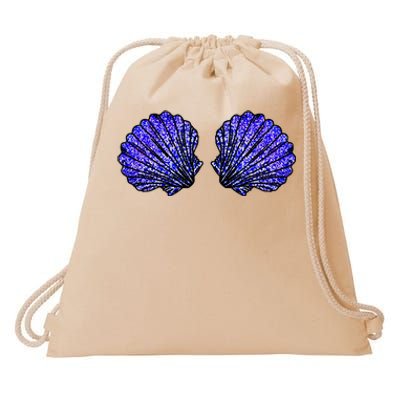 Funny Mermaid Seashell Bra Costume For Women Halloween Drawstring Bag