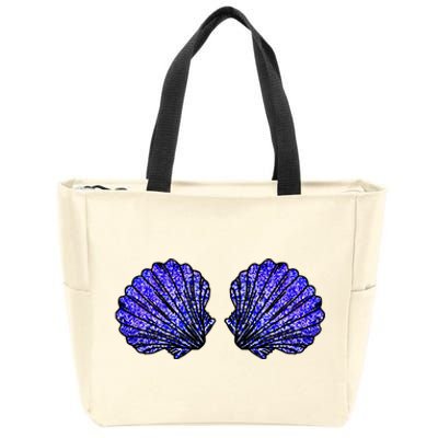 Funny Mermaid Seashell Bra Costume For Women Halloween Zip Tote Bag