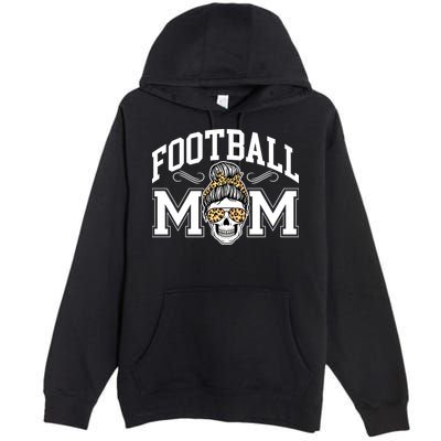 Football Mom Skull Buns American Football Season Funny Gift Premium Pullover Hoodie