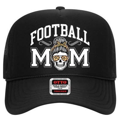Football Mom Skull Buns American Football Season Funny Gift Trucker Hat