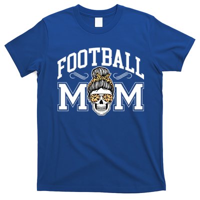 Football Mom Skull Buns American Football Season Funny Gift T-Shirt