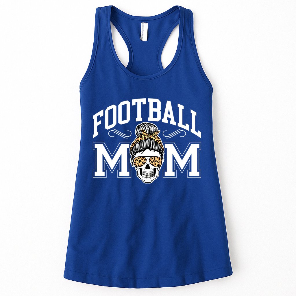 Football Mom Skull Buns American Football Season Funny Gift Womens Tank Top