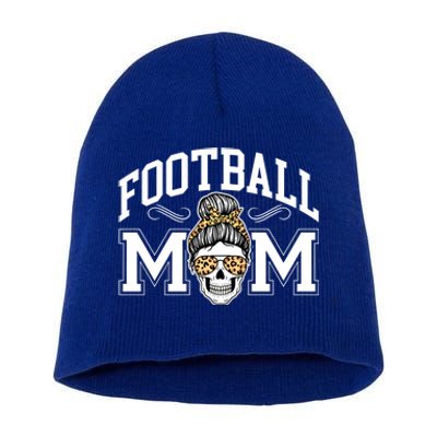 Football Mom Skull Buns American Football Season Funny Gift Short Acrylic Beanie