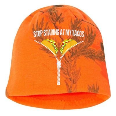 Funny Mexican Stop Staring At My Tacos Fiesta Cinco De Mayo Kati - Camo Knit Beanie