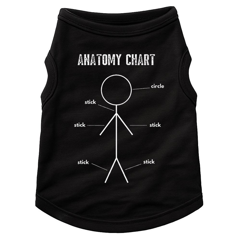 Funny Medical Student Gift Sarcastic Anatomy Of Stickman Doggie Tank