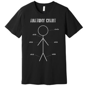 Funny Medical Student Gift Sarcastic Anatomy Of Stickman Premium T-Shirt