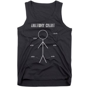 Funny Medical Student Gift Sarcastic Anatomy Of Stickman Tank Top