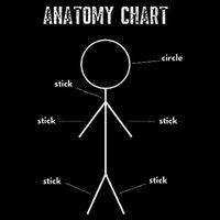 Funny Medical Student Gift Sarcastic Anatomy Of Stickman Kids T-Shirt