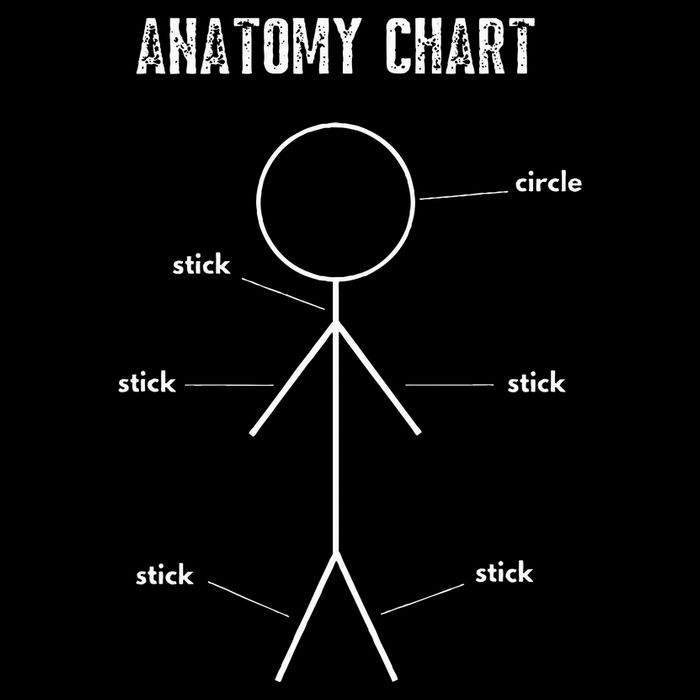 Funny Medical Student Gift Sarcastic Anatomy Of Stickman Kids T-Shirt