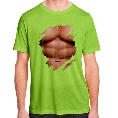 Fake Muscles Six Pack Abs Ripped Chest Fake Bodybuilding Adult ChromaSoft Performance T-Shirt