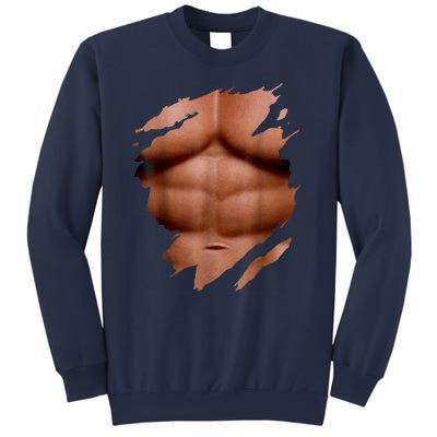 Fake Muscles Six Pack Abs Ripped Chest Fake Bodybuilding Sweatshirt