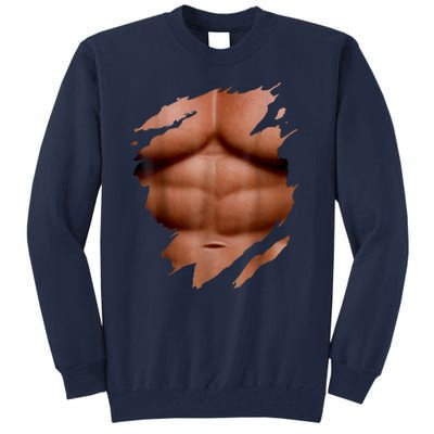 Fake Muscles Six Pack Abs Ripped Chest Fake Bodybuilding Tall Sweatshirt