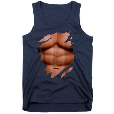 Fake Muscles Six Pack Abs Ripped Chest Fake Bodybuilding Tank Top