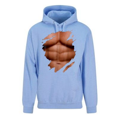 Fake Muscles Six Pack Abs Ripped Chest Fake Bodybuilding Unisex Surf Hoodie