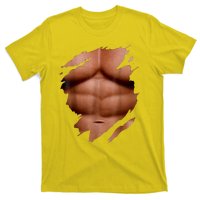 Fake Muscles Six Pack Abs Ripped Chest Fake Bodybuilding T-Shirt