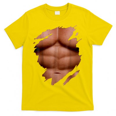 Fake Muscles Six Pack Abs Ripped Chest Fake Bodybuilding T-Shirt