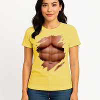 Fake Muscles Six Pack Abs Ripped Chest Fake Bodybuilding Womens T-Shirt
