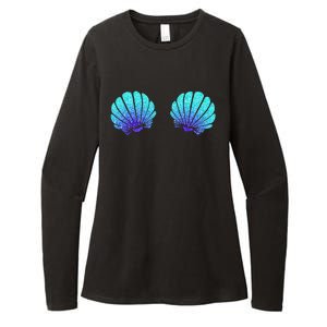 Funny Mermaid Sea Shell Bra Costume Halloween Womens CVC Long Sleeve Shirt