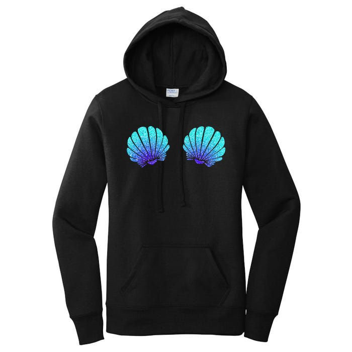 Funny Mermaid Sea Shell Bra Costume Halloween Women's Pullover Hoodie