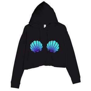 Funny Mermaid Sea Shell Bra Costume Halloween Crop Fleece Hoodie