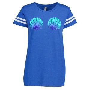 Funny Mermaid Sea Shell Bra Costume Halloween Enza Ladies Jersey Football T-Shirt