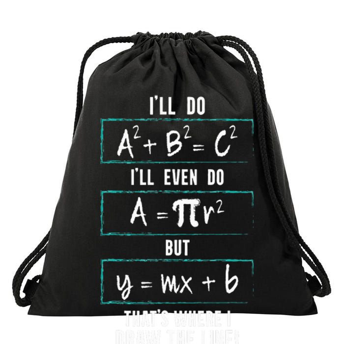 Funny math saying equation math joke Drawstring Bag