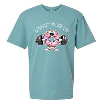 Funny Motivational Saying Donut Give Up For Gym Lifting Gift Sueded Cloud Jersey T-Shirt