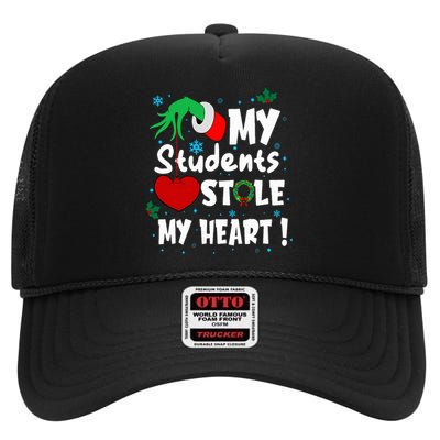 Funny My Students Stole My Heart Christmas High Crown Mesh Back Trucker Hat