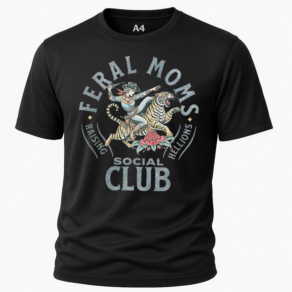Feral Moms Social Club SomebodyS Feral Wife Mom Life Trendy Cooling Performance Crew T-Shirt