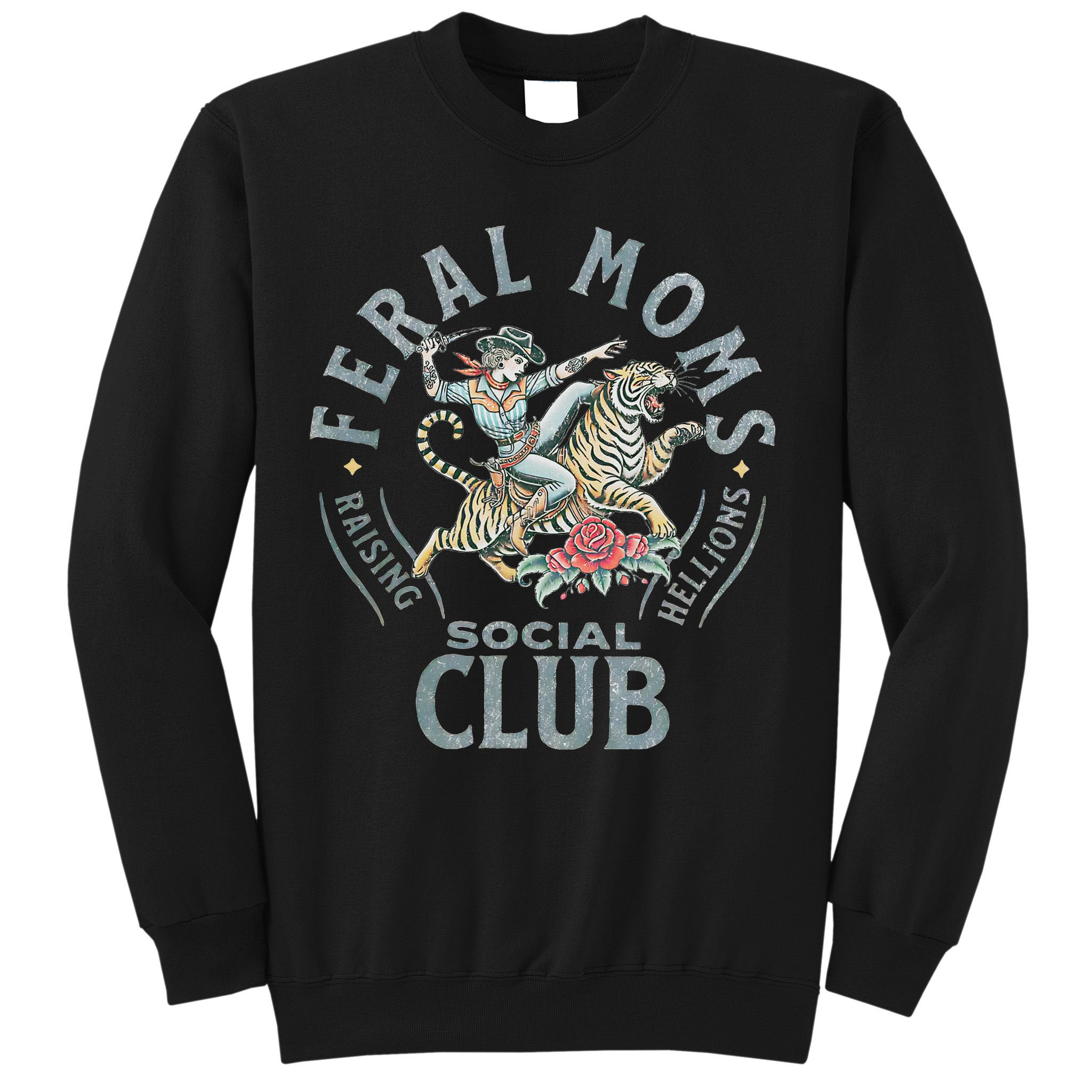 Feral Moms Social Club SomebodyS Feral Wife Mom Life Trendy Sweatshirt