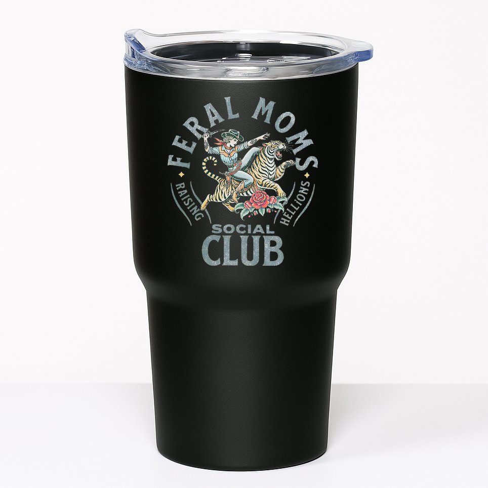 Feral Moms Social Club SomebodyS Feral Wife Mom Life Trendy Tumbler