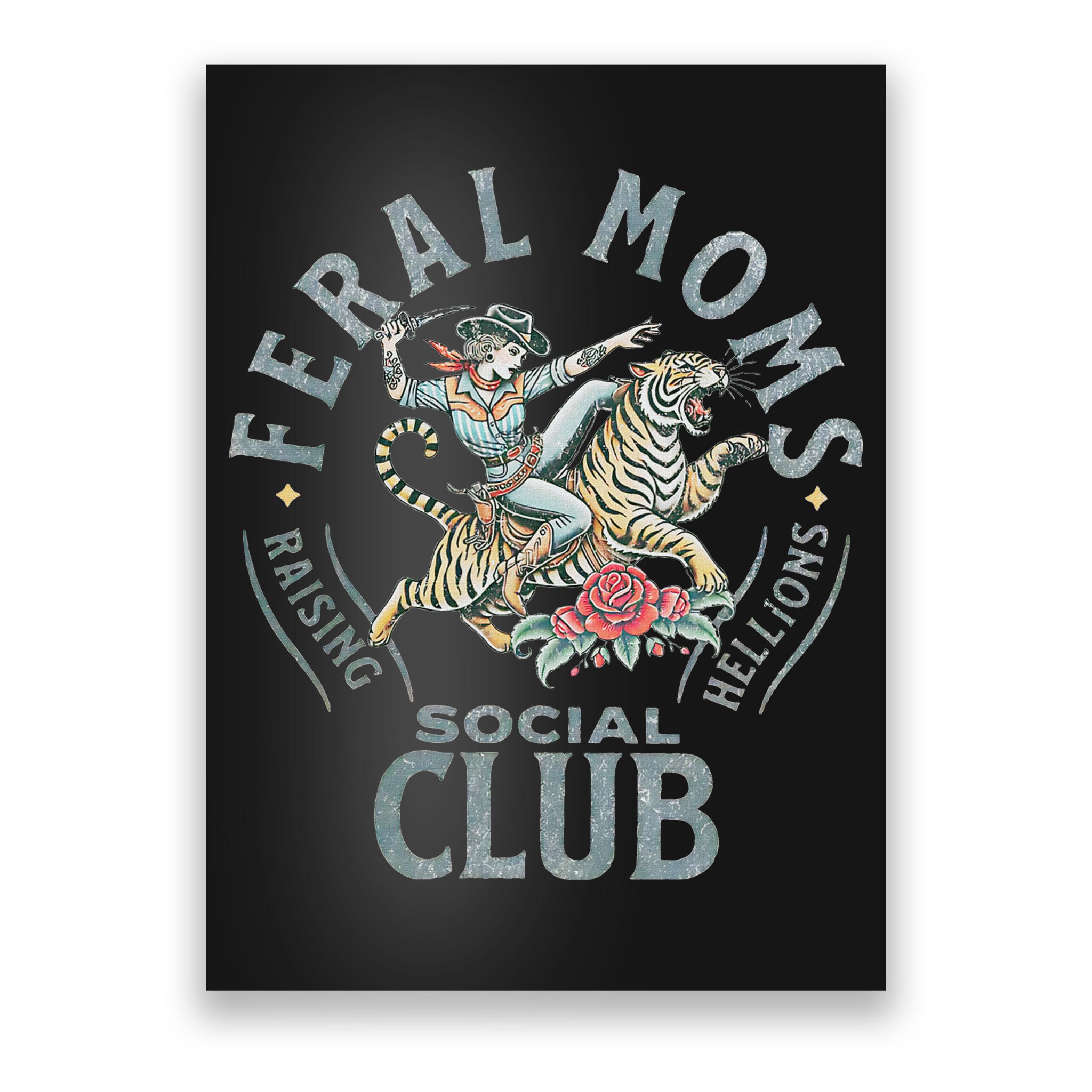 Feral Moms Social Club SomebodyS Feral Wife Mom Life Trendy Poster