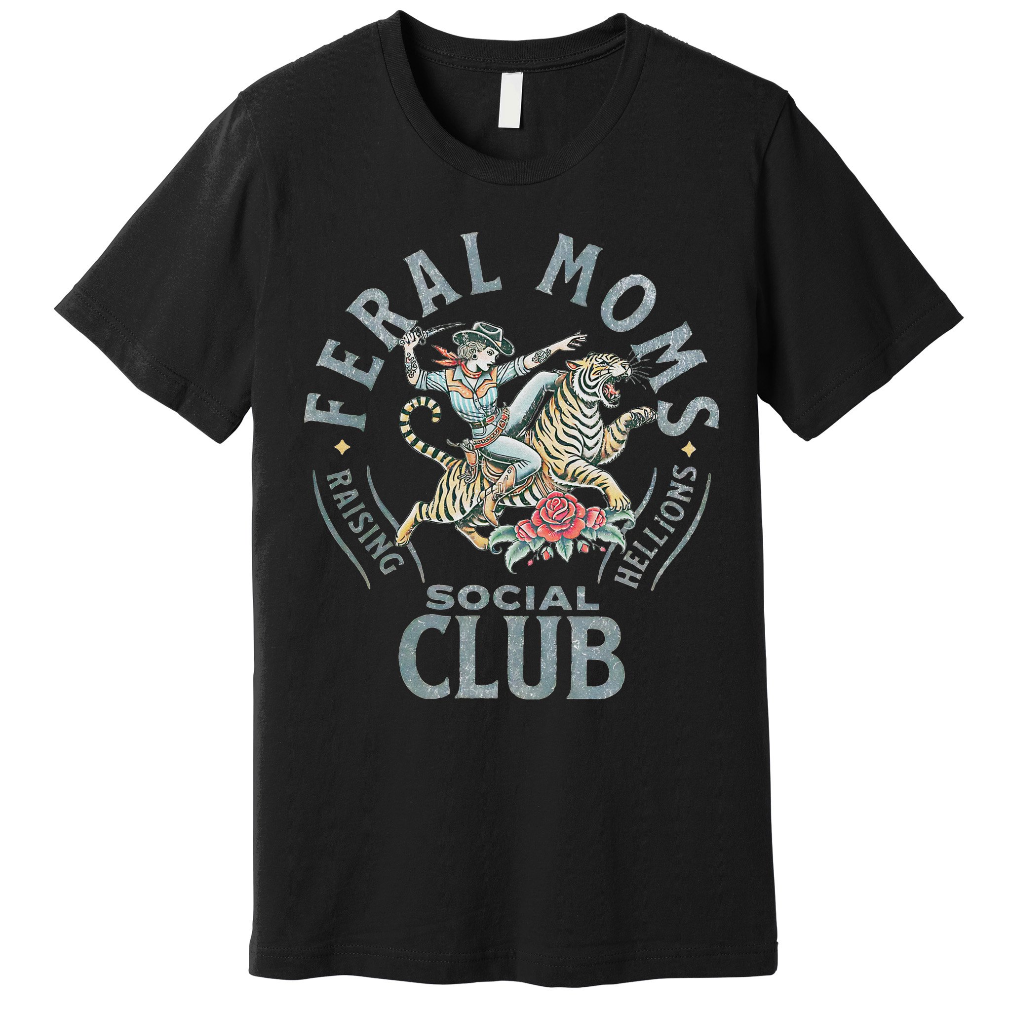 Feral Moms Social Club SomebodyS Feral Wife Mom Life Trendy Premium T-Shirt