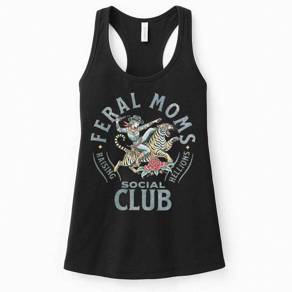 Feral Moms Social Club SomebodyS Feral Wife Mom Life Trendy Womens Tank Top