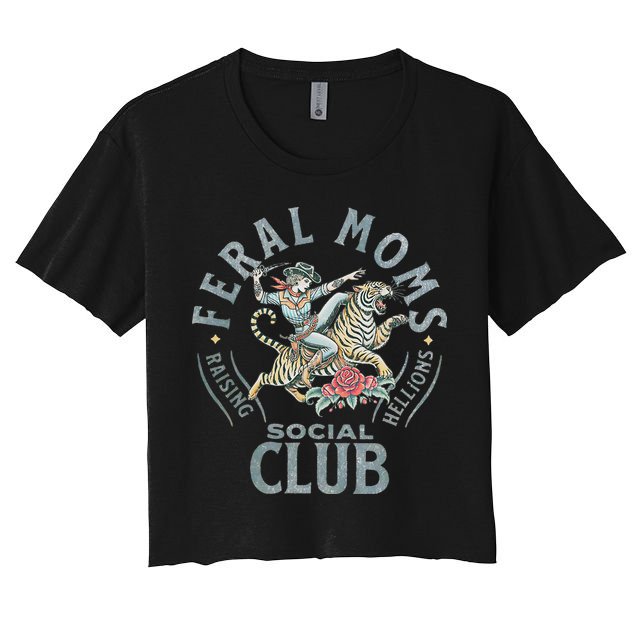 Feral Moms Social Club SomebodyS Feral Wife Mom Life Trendy Crop Top