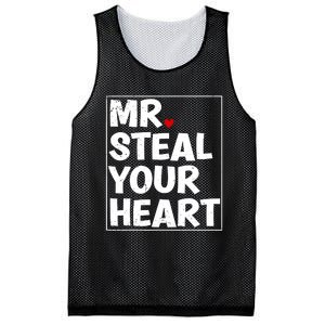 Funny Mr Steal Your Heart Valentines Day Mesh Reversible Basketball Jersey Tank