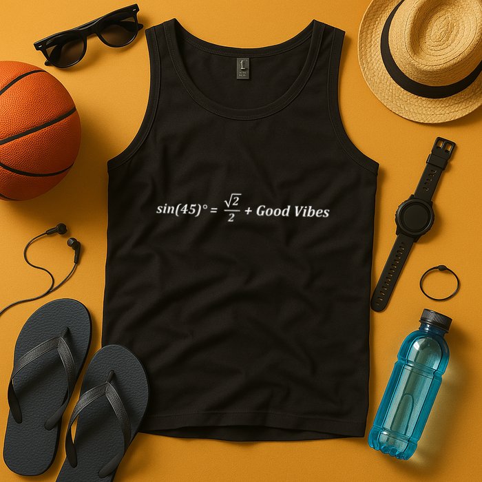 Funny Math Sin 45 Good Vibes Positive Geek Nerd Humor Tank Top