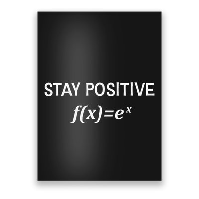Funny Math Stay Positive Math Exponential Function Cute Math Poster
