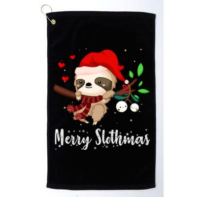 Funny Merry Slothmas Cute Sloth Christmas Gift Platinum Collection Golf Towel