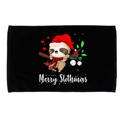 Funny Merry Slothmas Cute Sloth Christmas Gift Microfiber Hand Towel