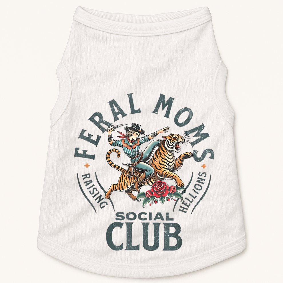Feral Moms Social Club Trendy Mom Apparel Doggie Tank