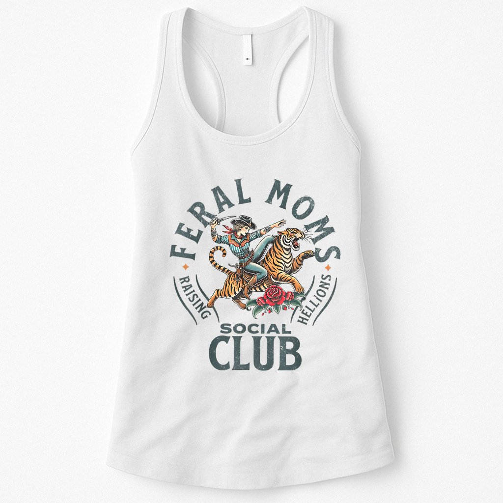 Feral Moms Social Club Trendy Mom Apparel Womens Tank Top